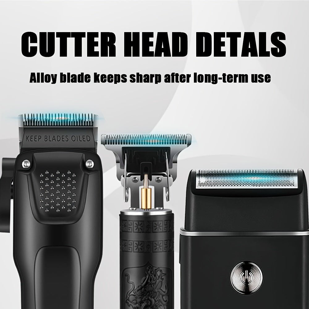 3pcs Men'S Professional Hair & Beard Grooming Kit - 4USelects
