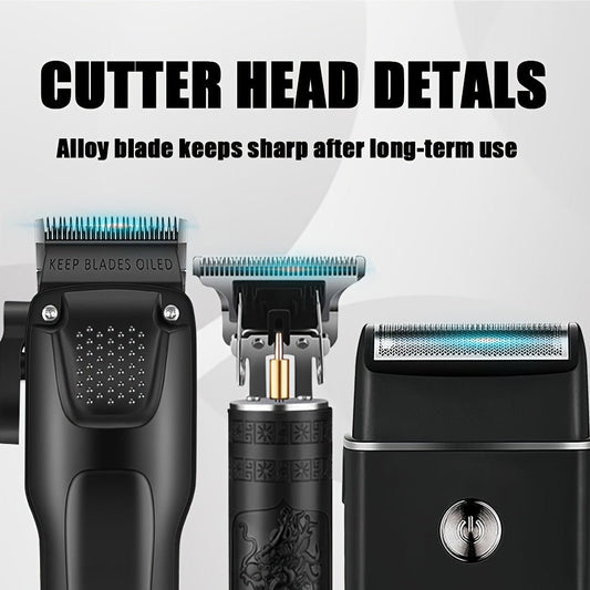 3pcs Men'S Professional Hair & Beard Grooming Kit - 4USelects