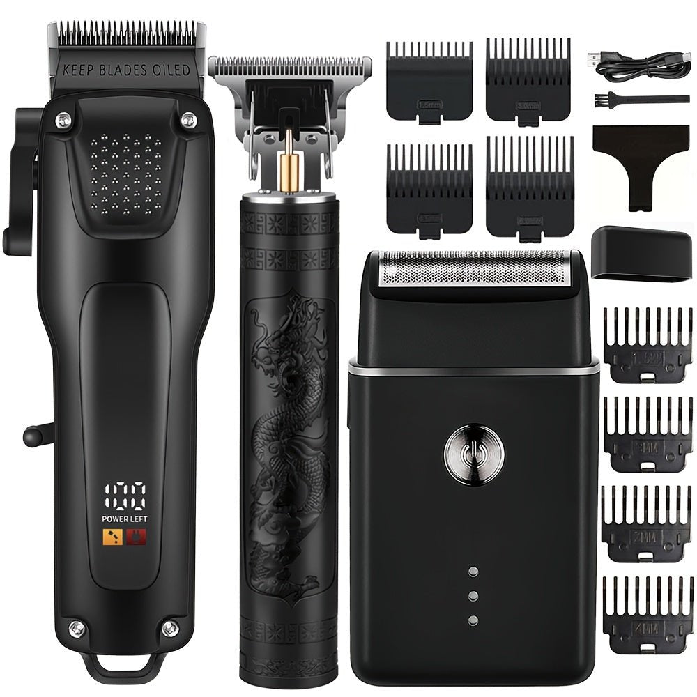3pcs Men'S Professional Hair & Beard Grooming Kit - 4USelects