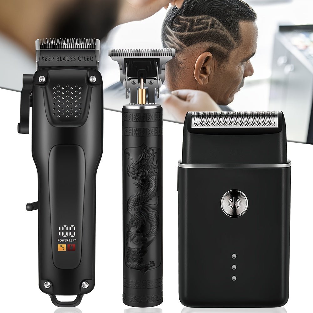 3pcs Men'S Professional Hair & Beard Grooming Kit - 4USelects