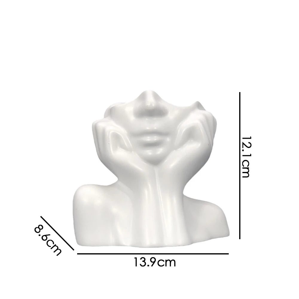 Artistic Resin Vase - Gold, White, Black Human Form - 4USelects