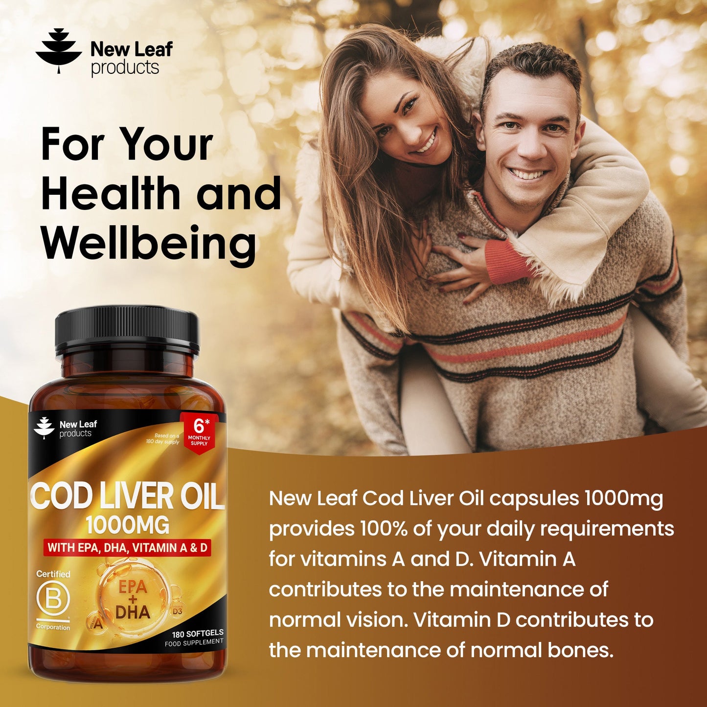 Cod Liver Oil 1000mg Capsules – High Strength Omega - 3 & Vitamins A+D - 4USelects