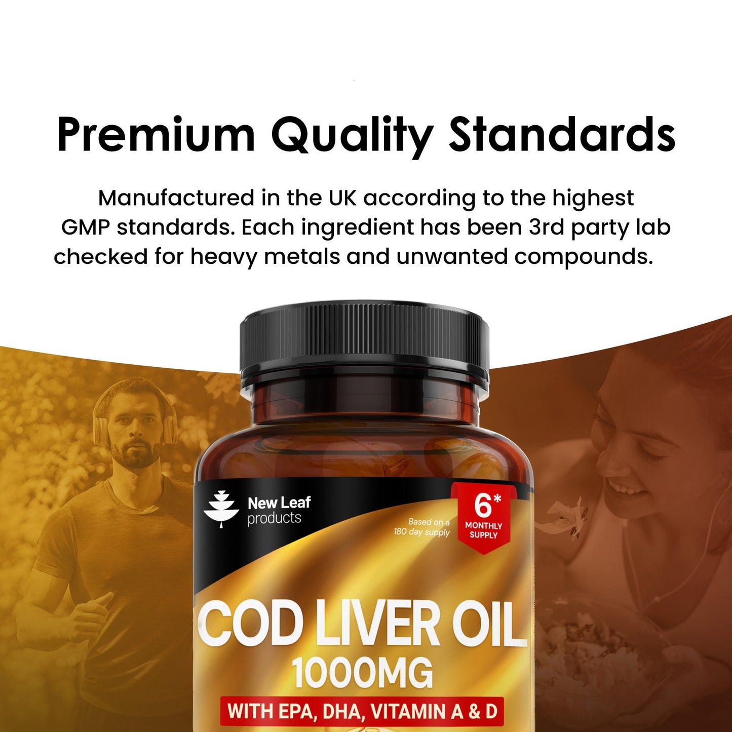 Cod Liver Oil 1000mg Capsules – High Strength Omega - 3 & Vitamins A+D - 4USelects