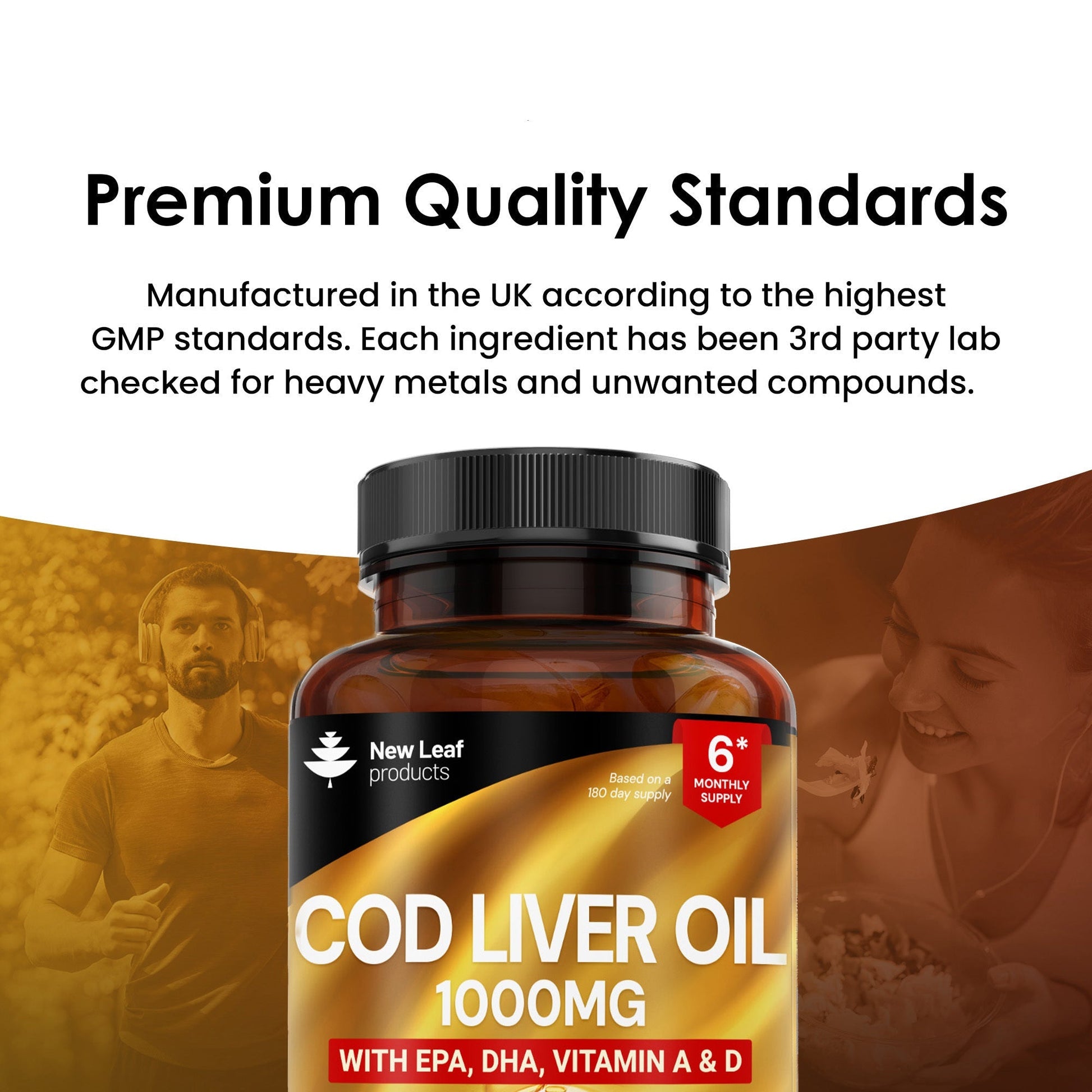 Cod Liver Oil 1000mg Capsules – High Strength Omega - 3 & Vitamins A+D - 4USelects
