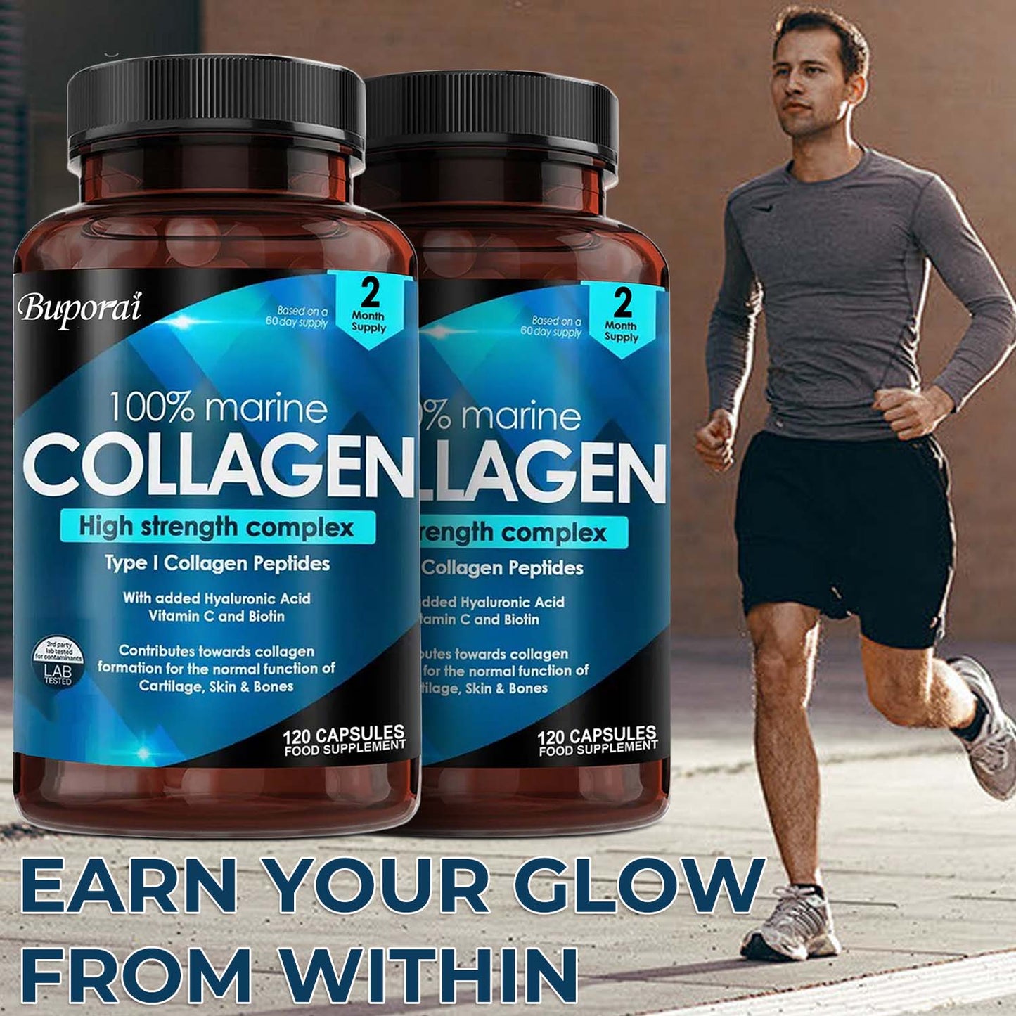 Collagen Capsules for Skin Hair Nails (2 Bottles) - 4USelects