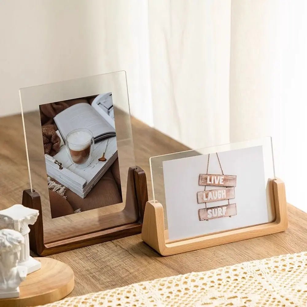 Elegant Acrylic & Wood Photo Frame for Home Decor - 4USelects