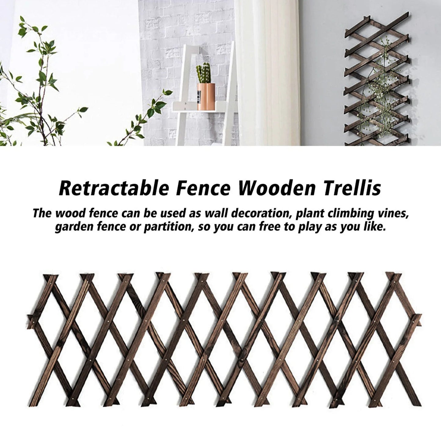 Expandable Wooden Plant Trellis for Indoor & Outdoor Decor - 4USelects