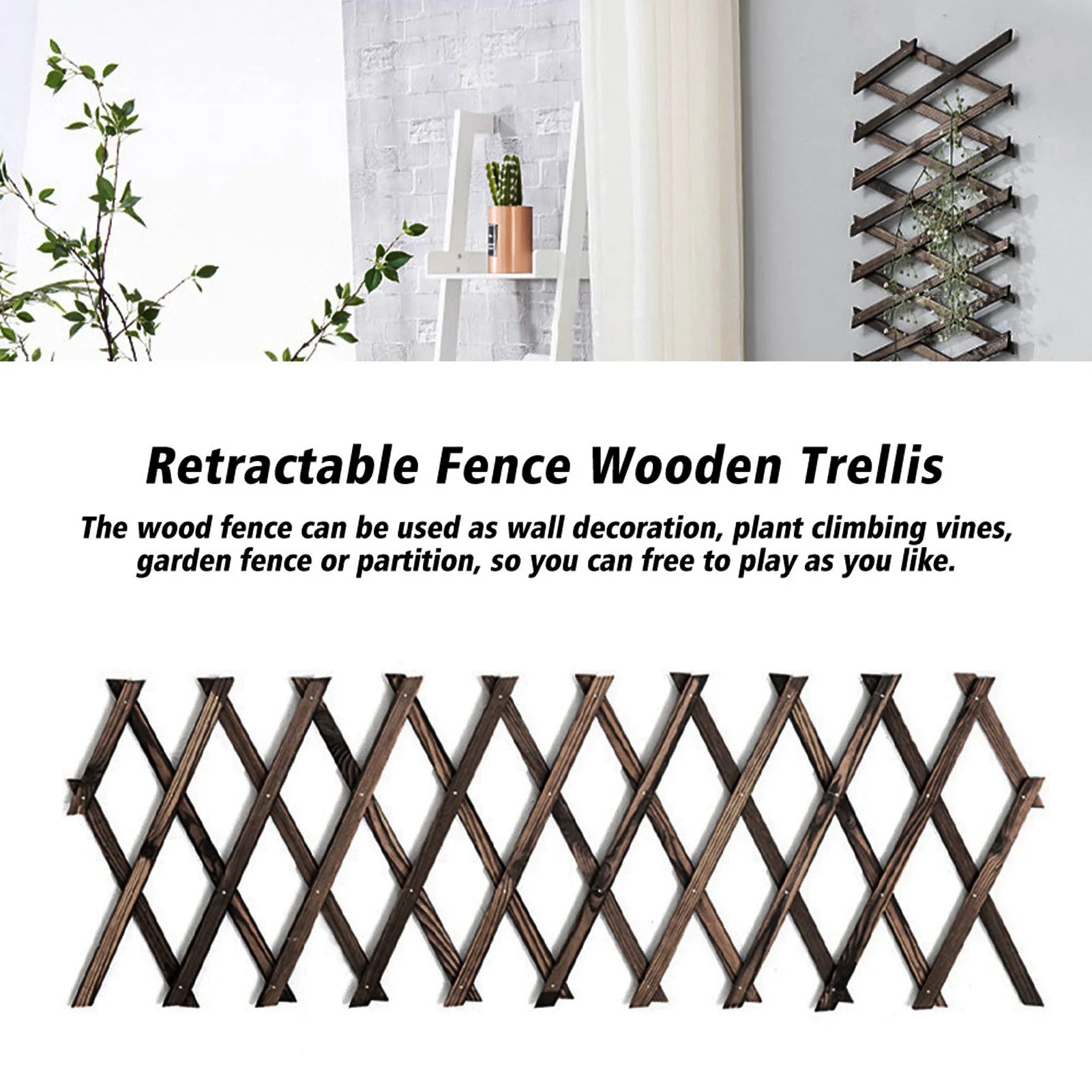 Expandable Wooden Plant Trellis for Indoor & Outdoor Decor - 4USelects