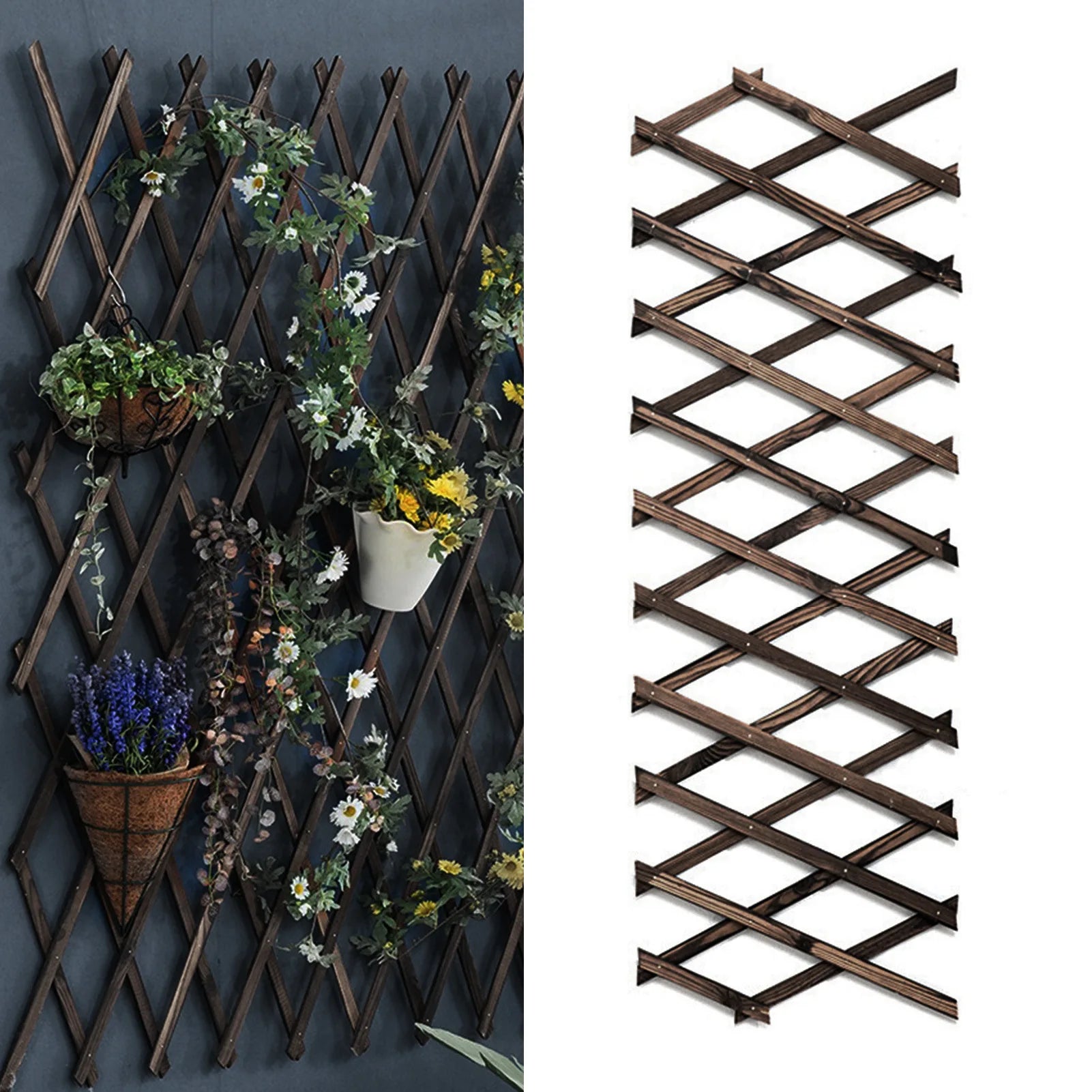 Expandable Wooden Plant Trellis for Indoor & Outdoor Decor - 4USelects