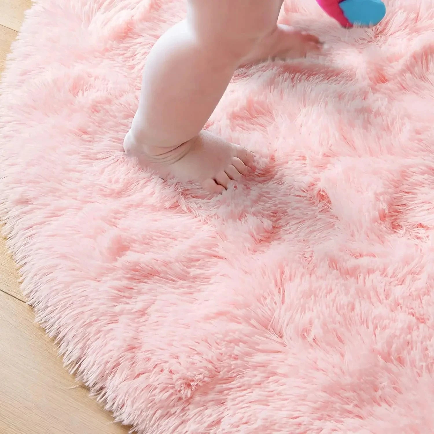 Fluffy Round Rug - Soft Plush Carpet for Kids Room - 4USelects