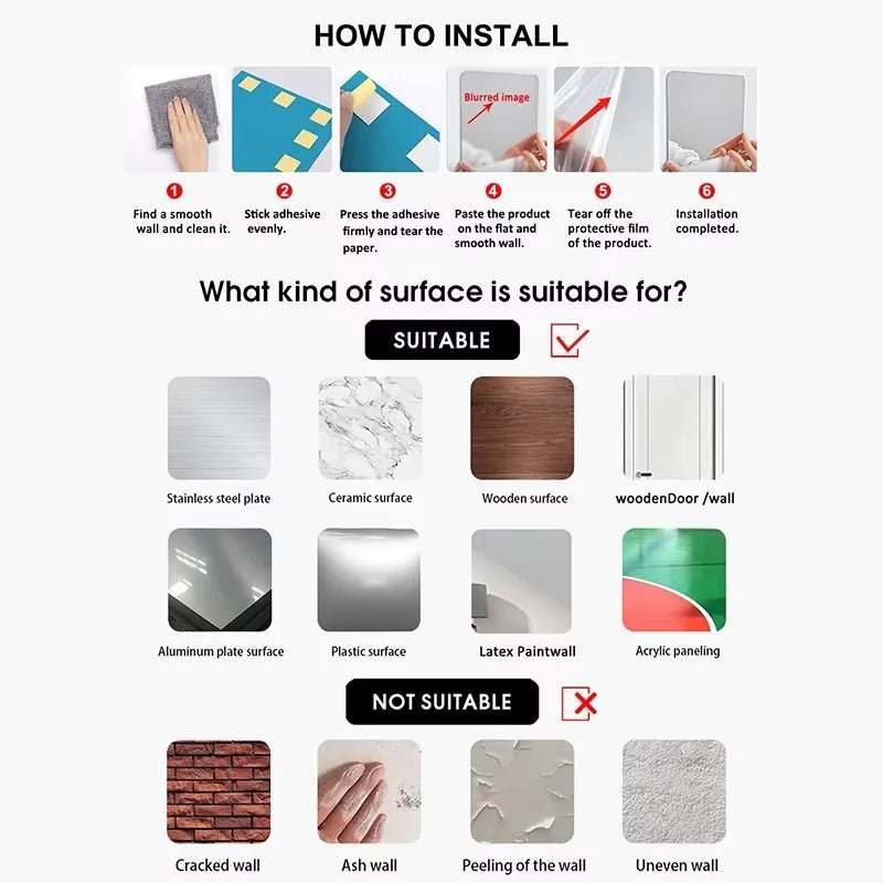 Hexagon Mirror Wall Stickers - DIY Decorative Tiles - 4USelects