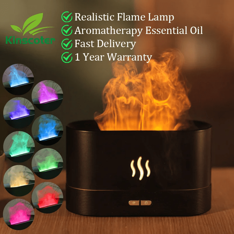 Kinscoter Ultrasonic Flame Aroma Diffuser & Humidifier - 4USelects