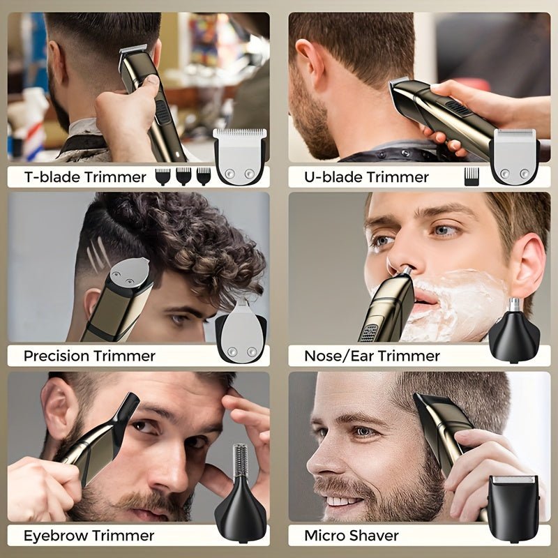 Men’s 6‑in‑1 Grooming Kit with T‑Blade, U‑Blade & Micro Shaver - 4USelects