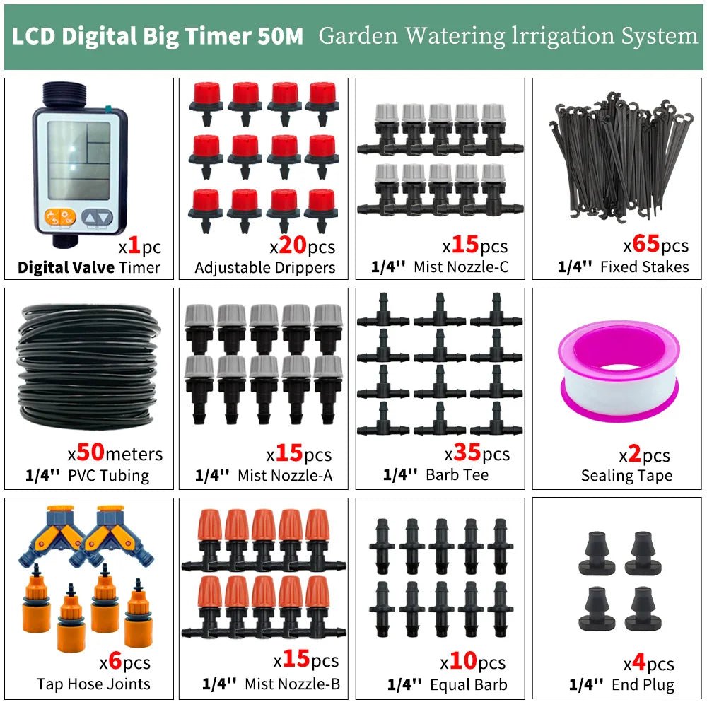 OASIS Adjustable Drip Irrigation System - Effortless Garden Care - 4USelects