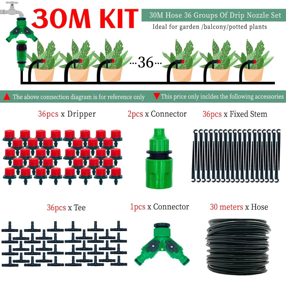 OASIS Adjustable Drip Irrigation System - Effortless Garden Care - 4USelects
