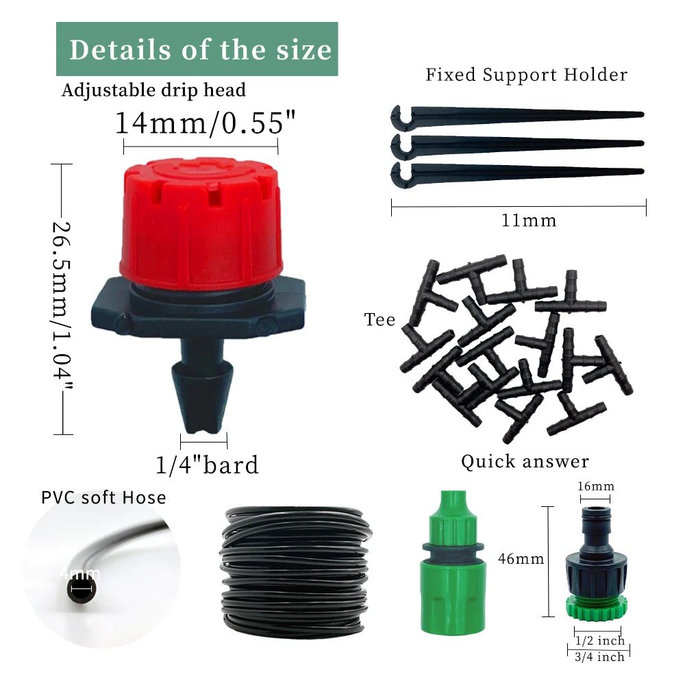 OASIS Adjustable Drip Irrigation System - Effortless Garden Care - 4USelects