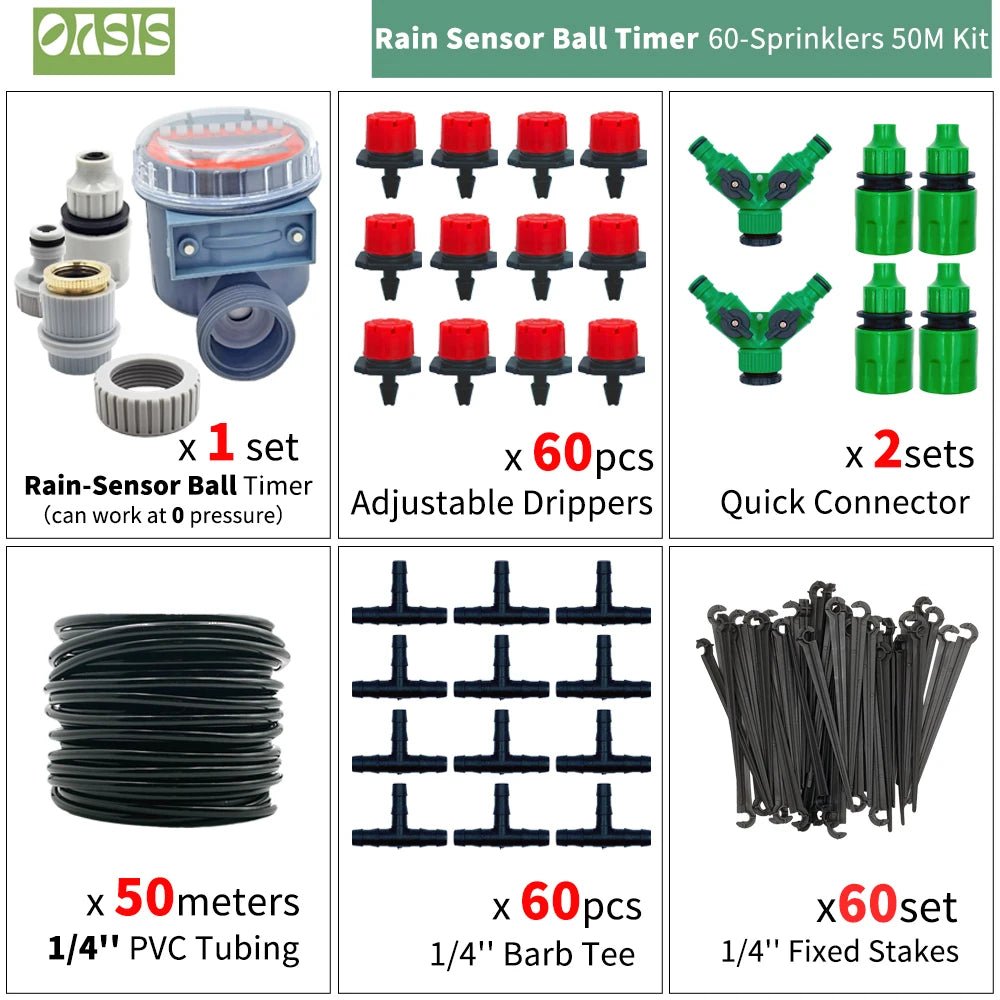 OASIS Adjustable Drip Irrigation System - Effortless Garden Care - 4USelects