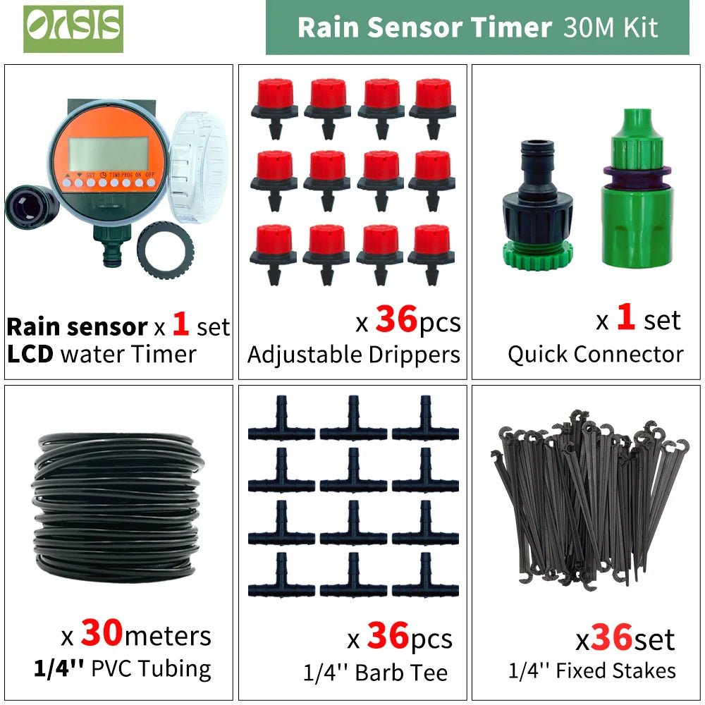 OASIS Adjustable Drip Irrigation System - Effortless Garden Care - 4USelects