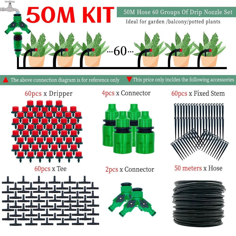 OASIS Adjustable Drip Irrigation System - Effortless Garden Care - 4USelects