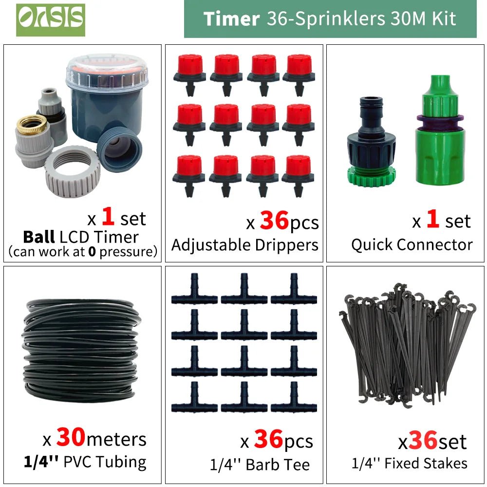 OASIS Adjustable Drip Irrigation System - Effortless Garden Care - 4USelects