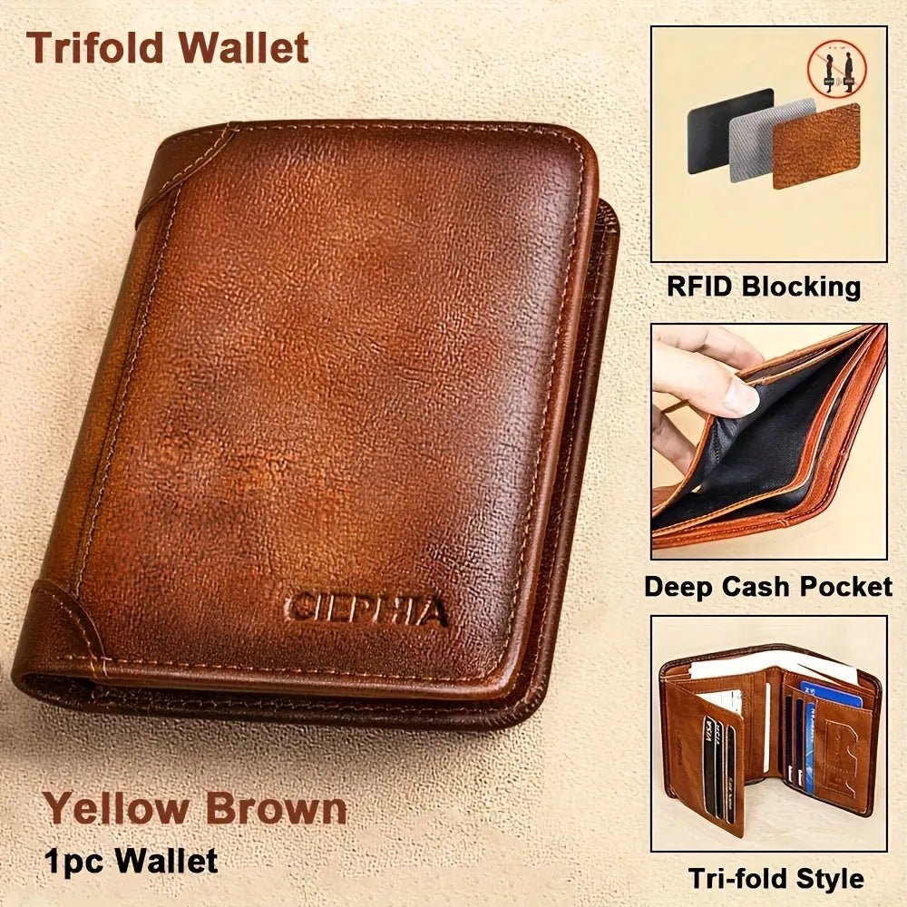 Slim RFID Men’s Wallet – Vintage Design, Ideal Gift - 4USelects