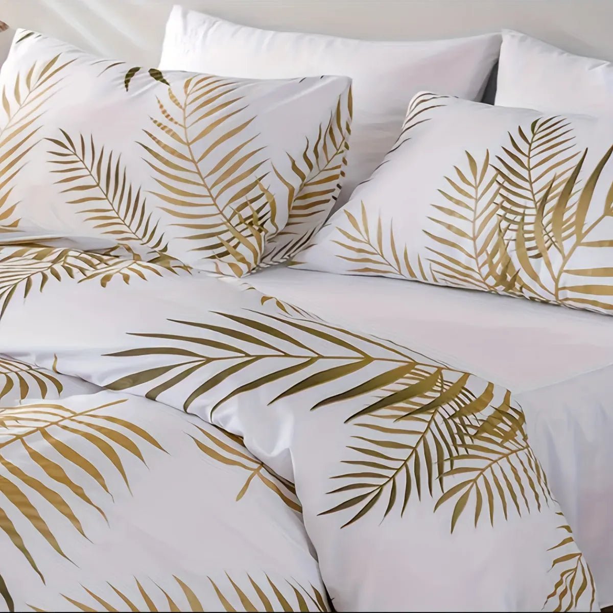 Soft Golden Leaf Duvet Cover Set (2 pillowcases free – CLEARANCE SALE) - 4USelects