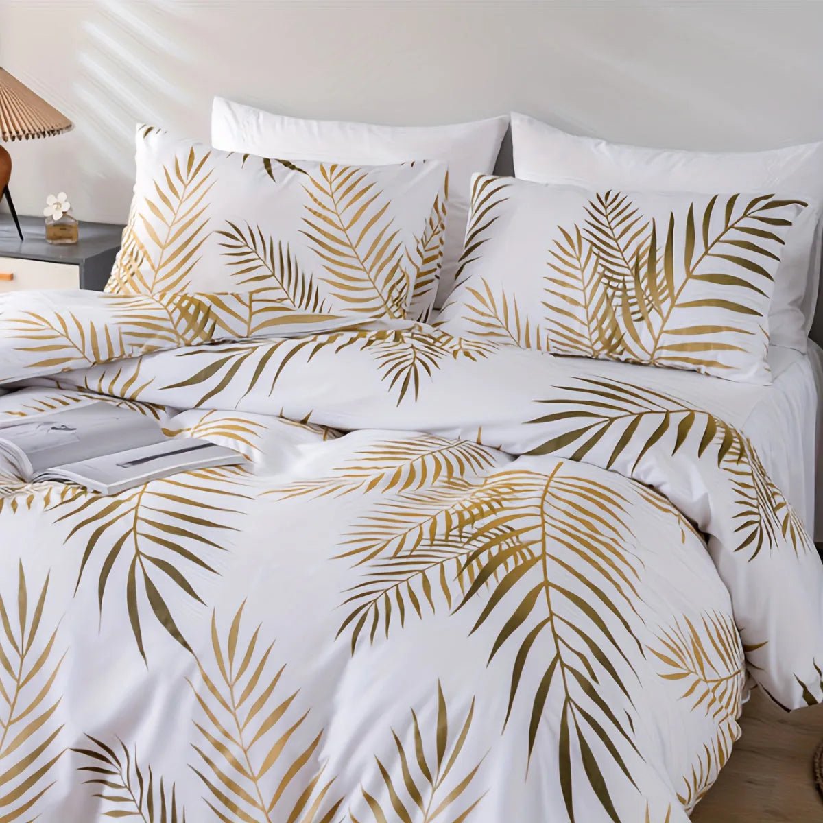 Soft Golden Leaf Duvet Cover Set (2 pillowcases free – CLEARANCE SALE) - 4USelects