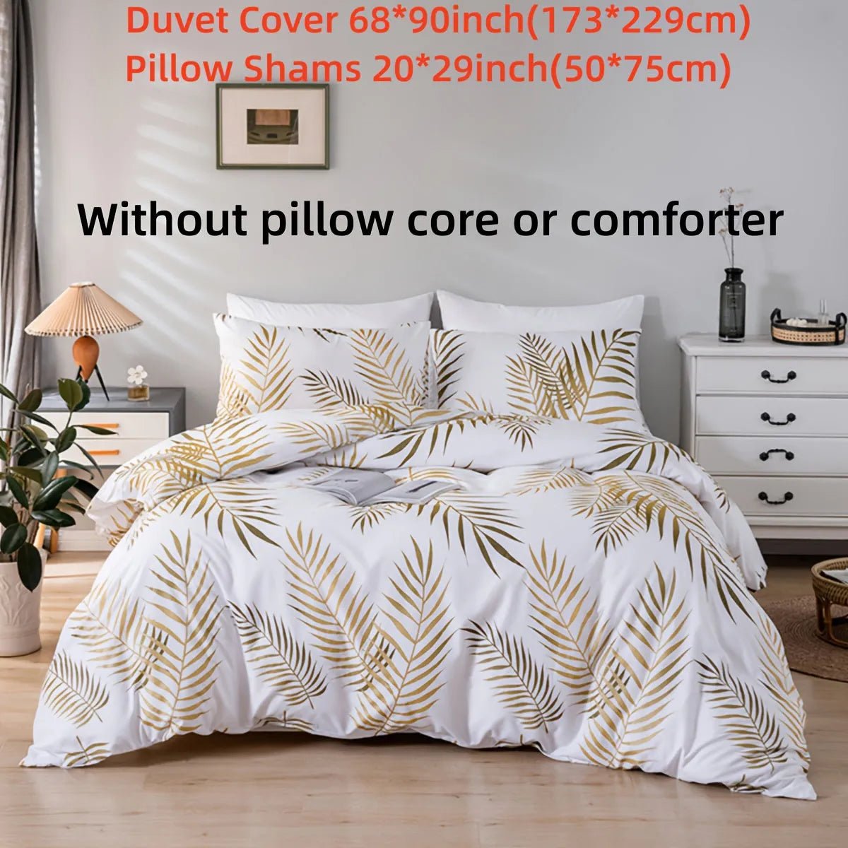 Soft Golden Leaf Duvet Cover Set (2 pillowcases free – CLEARANCE SALE) - 4USelects