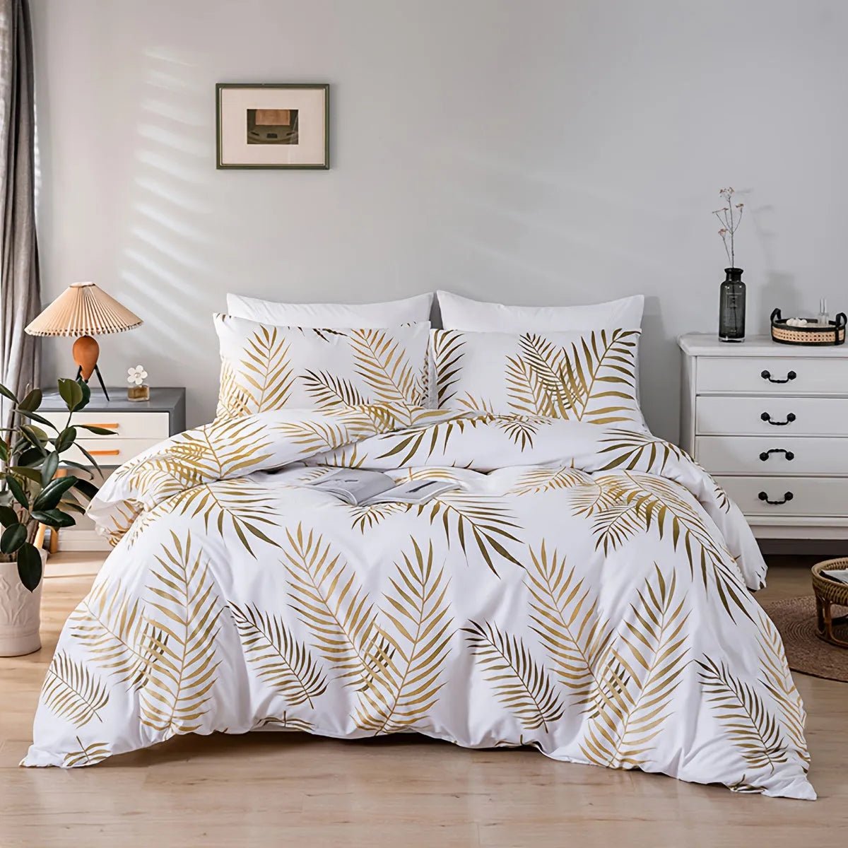 Soft Golden Leaf Duvet Cover Set (2 pillowcases free – CLEARANCE SALE) - 4USelects