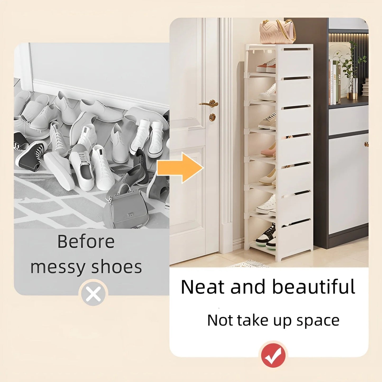 Space - Saving Shoe Organizer - 6/8 Layers Metal & Fabric - 4USelects