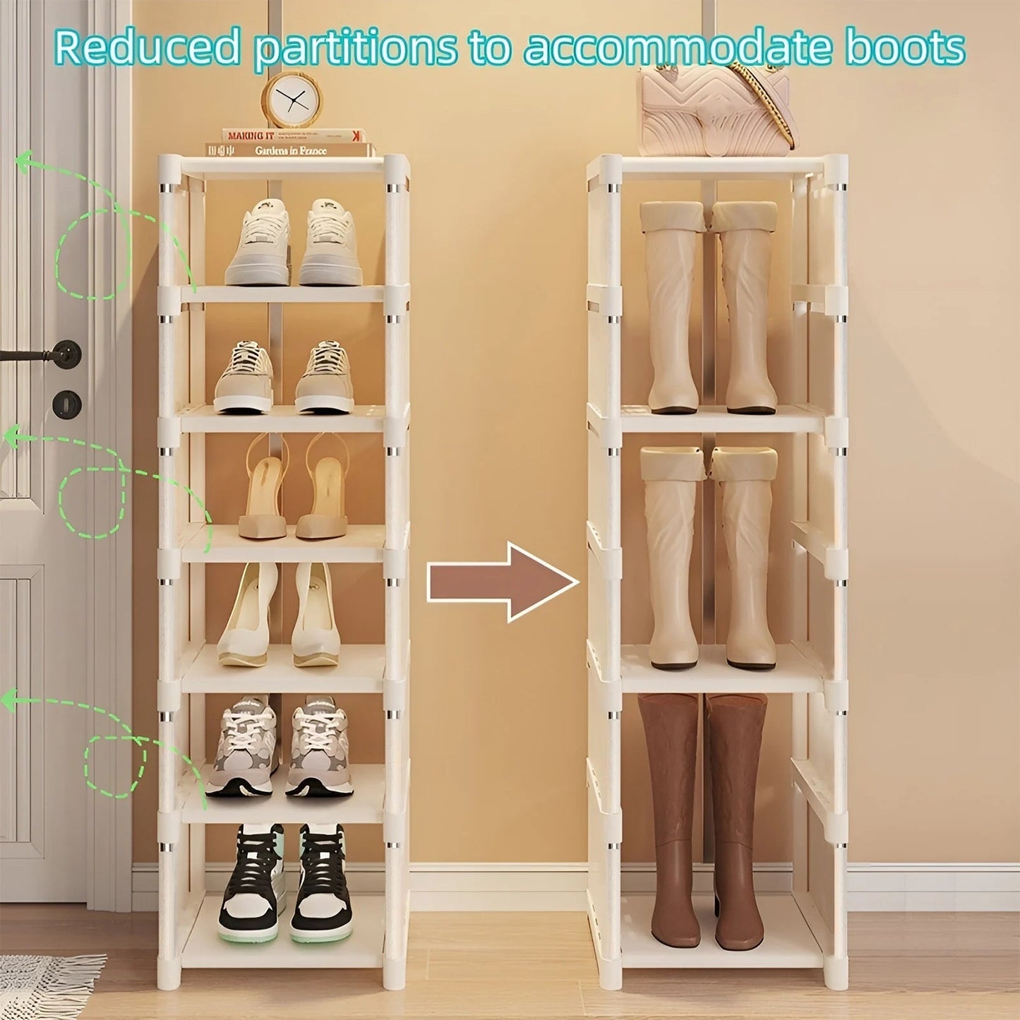 Space - Saving Shoe Organizer - 6/8 Layers Metal & Fabric - 4USelects