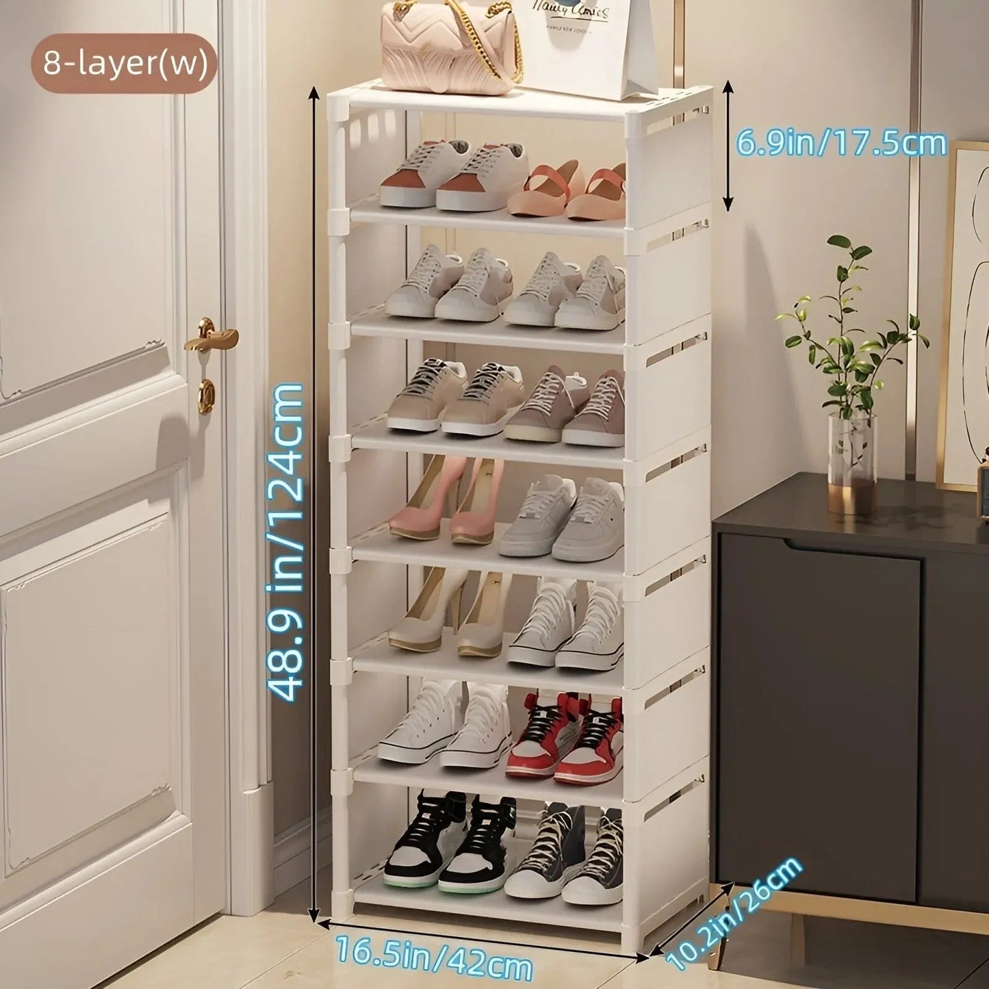Space - Saving Shoe Organizer - 6/8 Layers Metal & Fabric - 4USelects