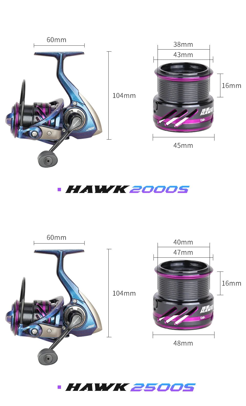TSURINOYA HAWK Shallow Spool Spinning Reel 7kg Drag - 4USelects