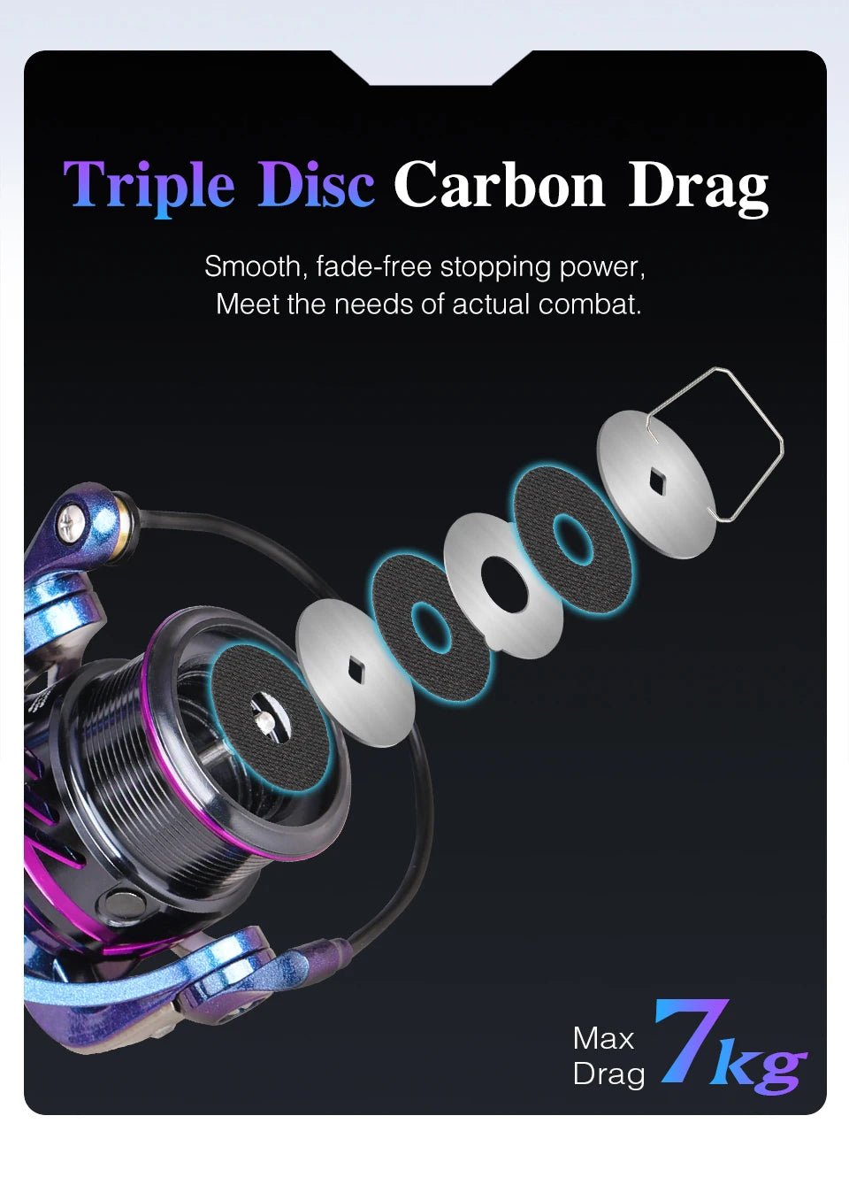 TSURINOYA HAWK Shallow Spool Spinning Reel 7kg Drag - 4USelects