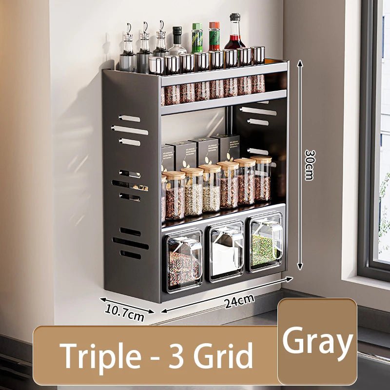 Wall - Mounted Spice Rack - Multifunctional Kitchen Organizer - 4USelects