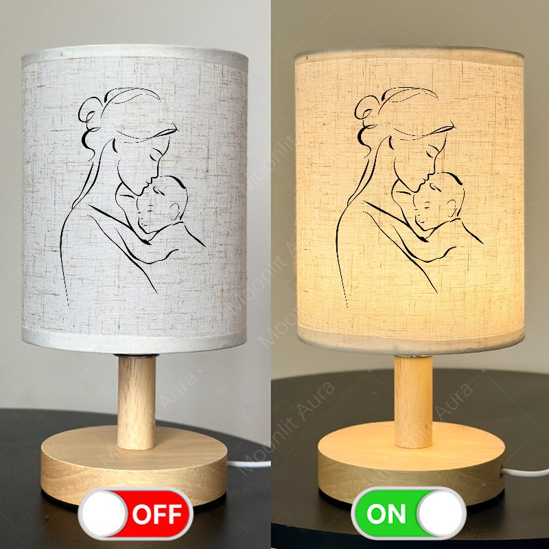 Lámpara de Mesa LED Contemporánea Luz Ascendente apagada sobre un buró junto a la cama