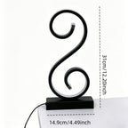 Lámpara de Mesa LED Espiral en S Negra USB detalle del acabado y la estructura de metal