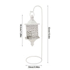 Portavelas Farol Vintage Calado para Velas de Té detalle del asa y el soporte