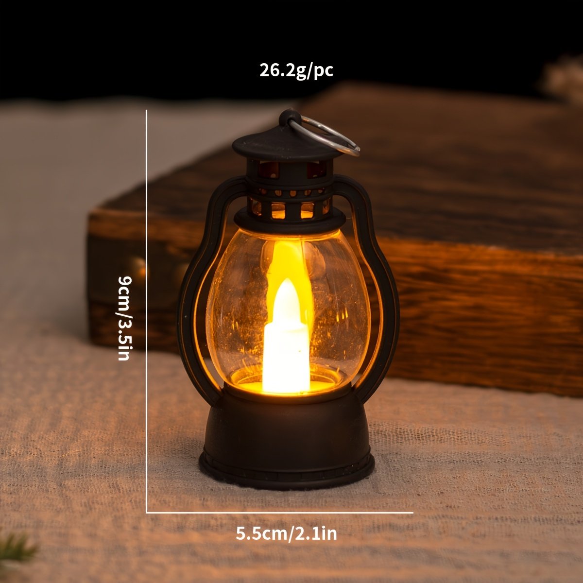 Farol LED Vintage a Batería Decorativo vista frontal del farol completo