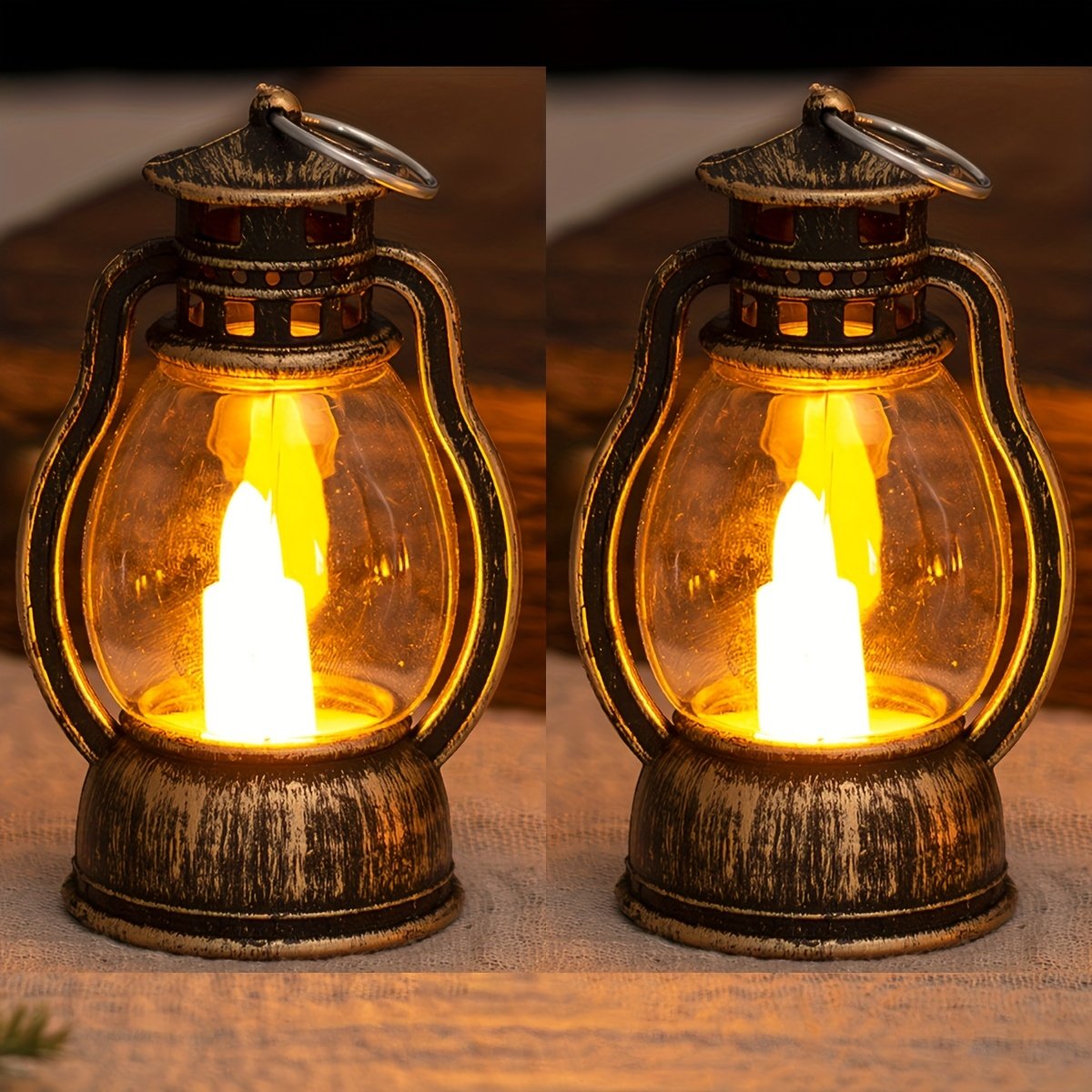 Farol LED Vintage a Batería Decorativo colgado como decoración de temporada