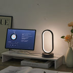 Mini Lámpara de Mesa LED USB Regulable 3 Colores vista lateral que muestra el perfil completo