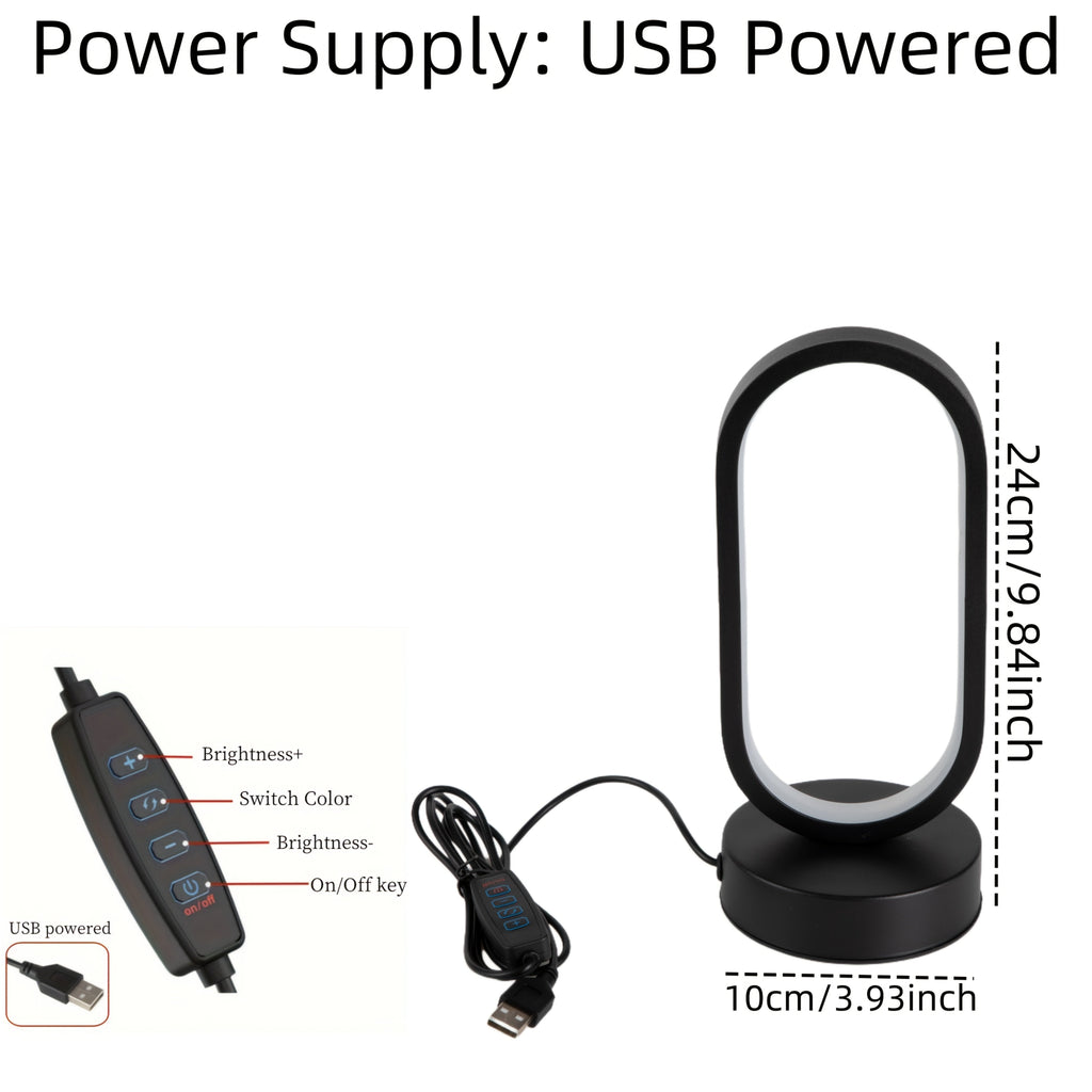 Mini Lámpara de Mesa LED USB Regulable 3 Colores con luz fría encendida en un estudio