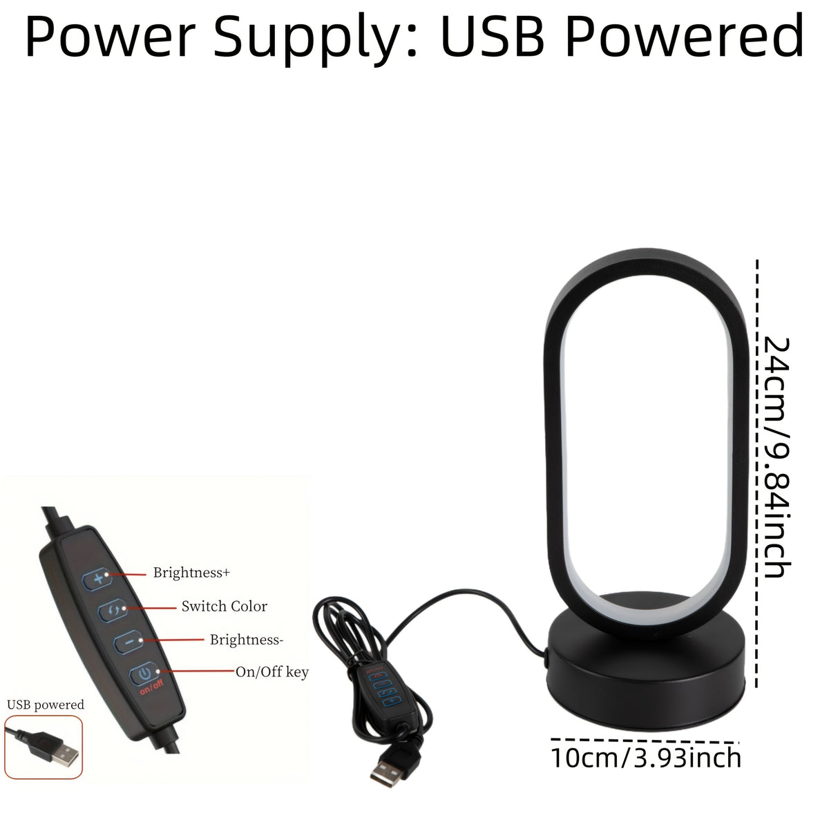 Mini Lámpara de Mesa LED USB Regulable 3 Colores con luz fría encendida en un estudio