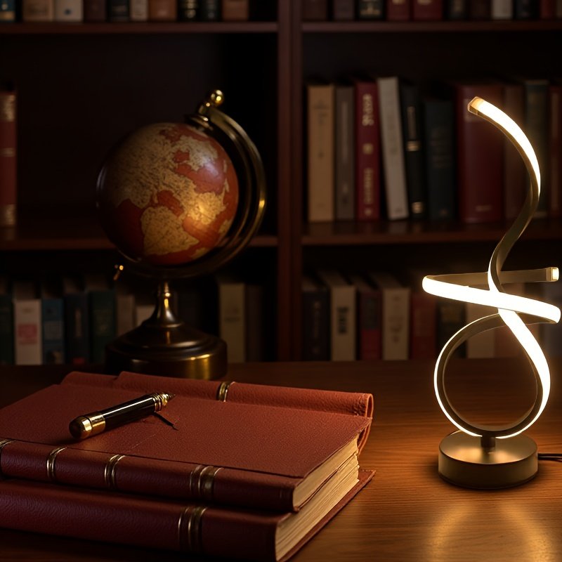Lámpara de Mesa LED USB Tricolor para Buró detalle del acabado y la estructura de metal