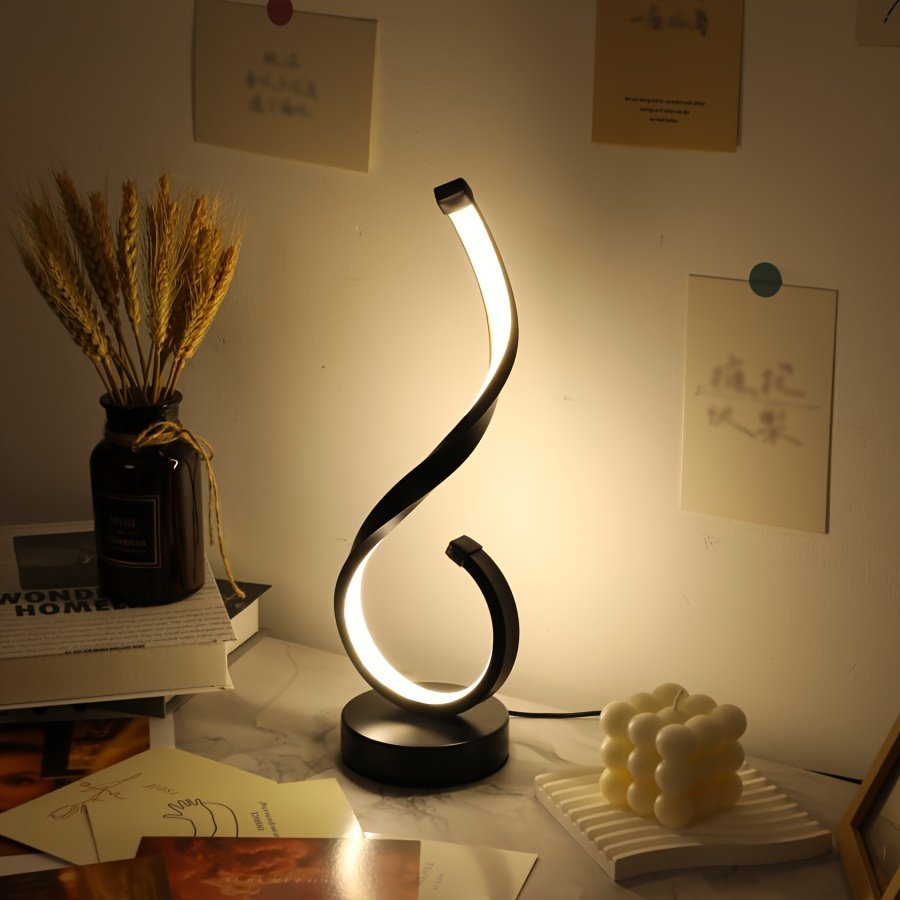 Lámpara de Escritorio LED de Hierro Minimalista vista lateral que muestra el perfil completo