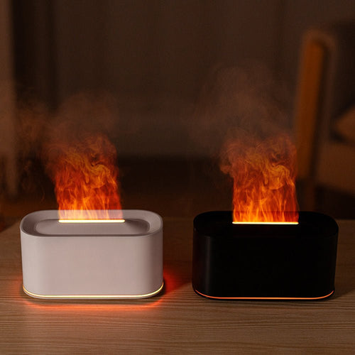 Flame effect cool mist humidifier 220ml USB powered aromatherapy diffuser for living room decor
