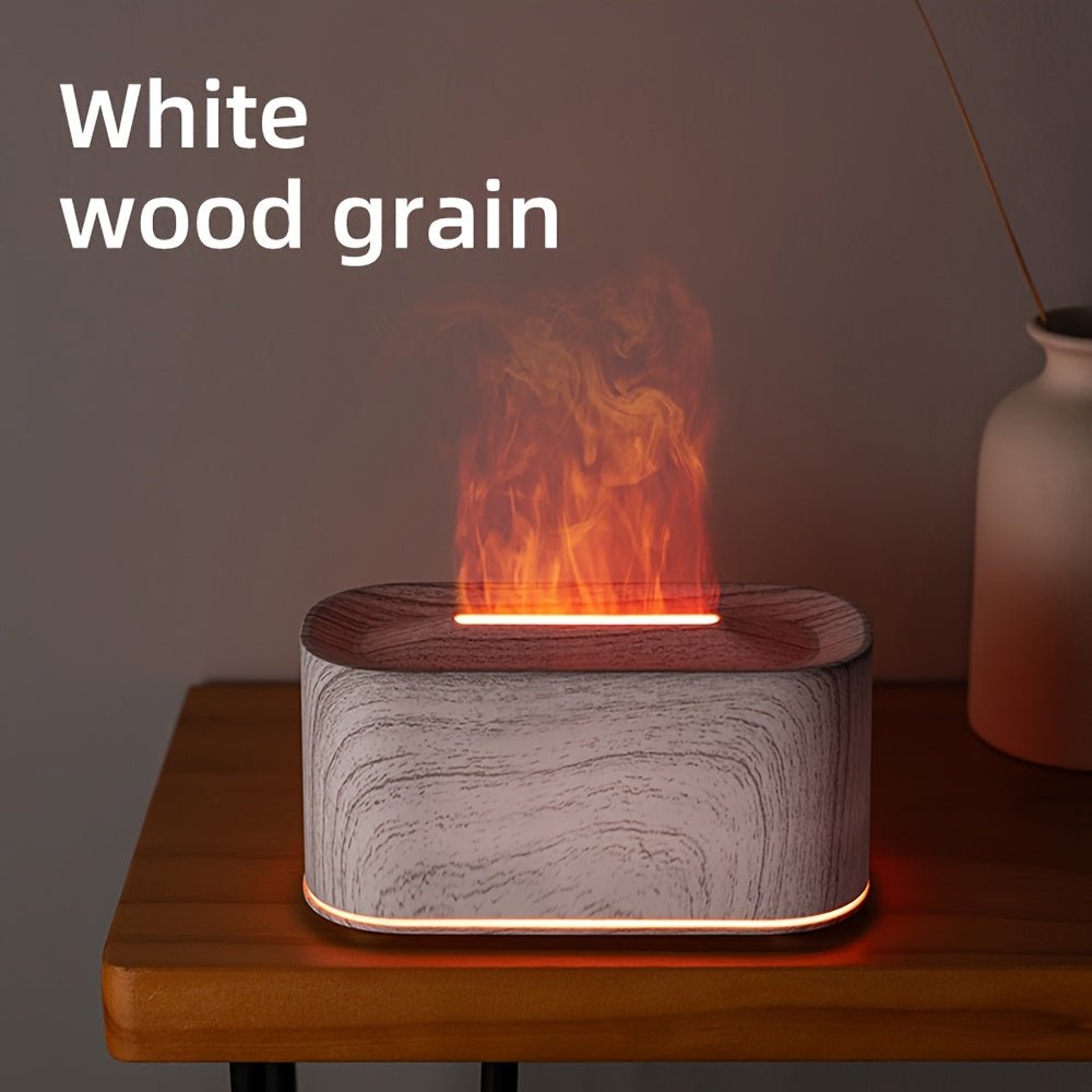220ml white aromatherapy cool mist diffuser with flame soundwave effect for US home decor