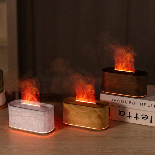 220ml aromatherapy essential oil diffuser with flame soundwave effect in black – bedroom humidifier USA
