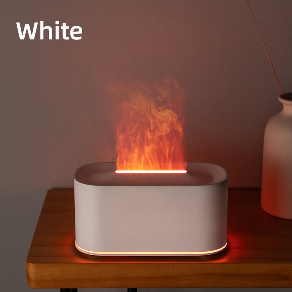 Deep wood grain 220ml USB essential oil diffuser flame animation humidifier for relaxation