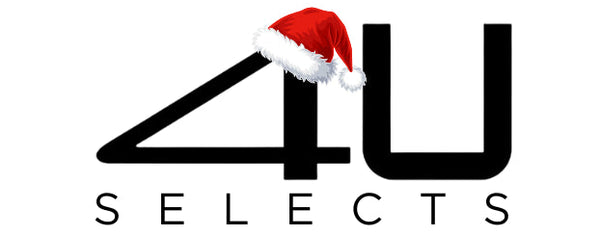 Logo with '4U Selects' text and a Santa hat on a white background
